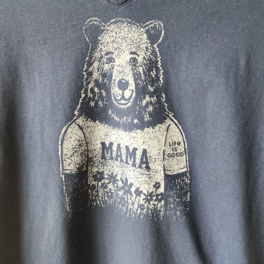 Life Is Good Crusher Tee SIZE SMALL Mama Bear blue short sleeve Casual T shirt - Picture 2 of 7